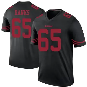 Aaron Banks 65 San Francisco 49Ers Super Bowl LVII Men Game Jersey- Scarlet  - Bluefink