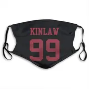 Javon Kinlaw Name & Number Black San Francisco 49ers Face Mask