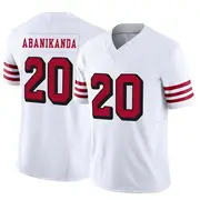 White Youth Israel Abanikanda San Francisco 49ers Limited Alternate Vapor F.U.S.E. Jersey